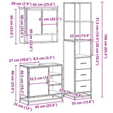 ZNTS 3 Piece Bathroom Furniture Set Black Engineered Wood 3301175