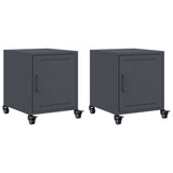 ZNTS Bedside Cabinets 2 pcs Anthracite 36x39x43.5 cm Steel 846619