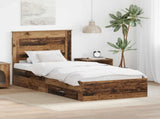 Bed Frame with Drawer with Headboard Manual Engineered Wood 3410372