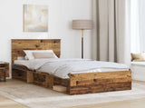 Bed Frame with Headboard Old Wood 90 x 200 cm Solid Pine Wood 3410652