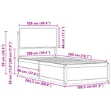 Bed Frame with Upholstered Headboard Light Grey 100 x 200 cm 877583