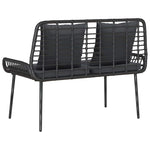 Garden Bench Black and Anthracite Poly rattan and steel 42010357