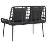 Garden Bench Black and Anthracite Poly rattan and steel 42010357
