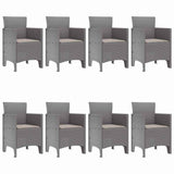 Garden Dining Set 9 pcs Light Grey Polypropylene 3378588