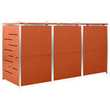 Triple Wheelie Bin Shed 207x77.5x112.5 cm Stainless Steel 149564
