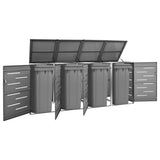 Quadruple Wheelie Bin Shed 276.5x77.5x115 cm Stainless Steel 149557