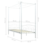 ZNTS 284468 Canopy Bed Frame without Mattress White Metal 90x200 cm