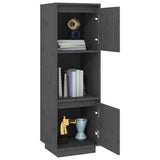 Highboard Grey 38x35x117 cm Solid Wood Pine 814361