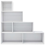 Book Cabinet/Room Divider High Gloss White 155x24x160 cm Engineered Wood 800663