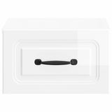 Wall-Mounted Bedside Cabinet with Drawer 2 pcs High Gloss White 899284