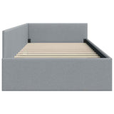 Corner Bed Frame Light Grey 90 cm x 200 cm Velvet 42016043