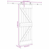Sliding Door NARVIK Natural and Black 70 x 210 cm 3445221