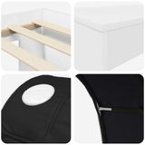 Bed Frame with Tunnel 3 pcs White and Black Engineered Wood 3423646
