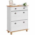Shoe Cabinet ASKIM White 85 x 35 x 108 cm Solid Pine wood 4105438