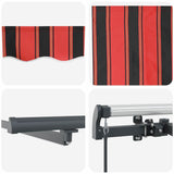 Retractable Awning Manual Orange and brown 450 x 350 cm Fabric 3331086