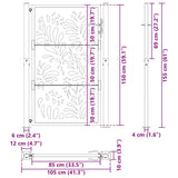 Garden Gate Black 100x150 cm Steel Wave Design 4100971