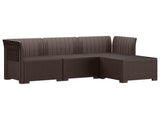 4-Seater Garden Sofa Rattan Look PP Brown 3443923