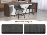 Set of 2 PU Leather Swivel Bar Stools - Grey T3398P423889