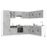 14 Piece Kitchen Cabinet Set "Porto" Concrete Grey Engineered Wood 3314995