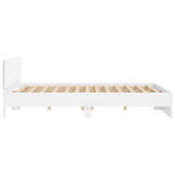 Bed Frame White Engineered wood, Plywood 200 x 200 cm for mattress 3207581