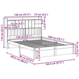 Bookcase Bed without Mattress 140x200cm Solid Wood Pine 3322419