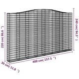 Arched Gabion Basket 400x30x220/240 cm Galvanised Iron 153411