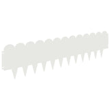 Lawn Edging 10 pcs 103 x 25 cm Steel White 8008696