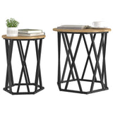 Coffee Table 2 pcs Artisan Oak Engineered Wood and Steel 868266