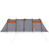 Family Tent Tunnel 8-Person Grey and Orange Waterproof 94618