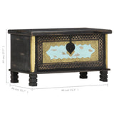Storage Chest Black 80x40x45 cm Solid Mango Wood 286396