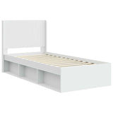Bed Frame with Storage and Headboard White 90 x 190 cm 3413901