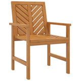 Garden Dining Chair Set of 2 Natural Acacia Solid Acacia Wood 362227