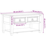 Coffee Table with Drawer White 85 x 50 x 45 cm Solid Pine Wood 42024940