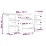 Side Cabinets 3 pcs White Solid Pinewood 3094813