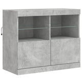 Sideboard with LED Lights Concrete Grey 163x37x67 cm 3209075