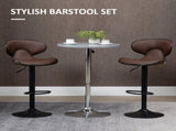 Adjustable Swivel Bar Stools Set of 2, Barstools with Footrest and Backrest, Steel Frame Gas Lift, T3398P343071
