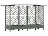 Raised Bed with Trellis and Roof Light Grey 203.5 x 40 x 129 cm 3423155