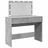 Dressing Table with LED Concrete Grey 100x40x120 cm 848209