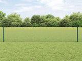Welded Wire Fence with Posts 100 x 0.5 m PVC-Coated Steel Green 3336533