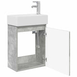 Bathroom Vanity Unit with Tap Concrete Grey 45.5 x 22.5 x 84 cm 889514