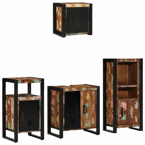 Bathroom Furniture Set 4 pcs Multicolour Solid Reclaimed Wood 3305635