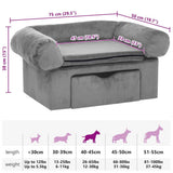 Dog Sofa with Drawer Grey 75x50x38 cm Plush 171076
