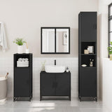 Bathroom Mirror Cabinet Black 65x20x60 cm Engineered Wood 849254