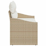 Garden Sofa with Cushion Beige 123 x 62 x 69cm Poly Rattan 42006776