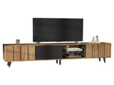 TV Stand Cabient with 3 Door, 2-tier open shelving, TV Cabinet Storage Sideboard, TV Entertainment N605P388089Z