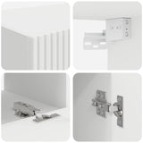 TV Cabinet Set Wall-mounted 5 pcs White Engineered Wood 3409069