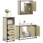 ZNTS 3 Piece Bathroom Furniture Set Sonoma Oak Engineered Wood 3301041