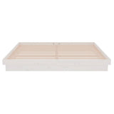 Bed Frame without Mattress White Solid Wood Super King 819923