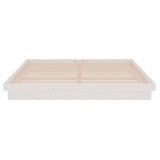 Bed Frame without Mattress White Solid Wood Super King 819923