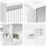 Bathroom Furniture Set 6 pcs White Engineered Wood and Glass 3407167